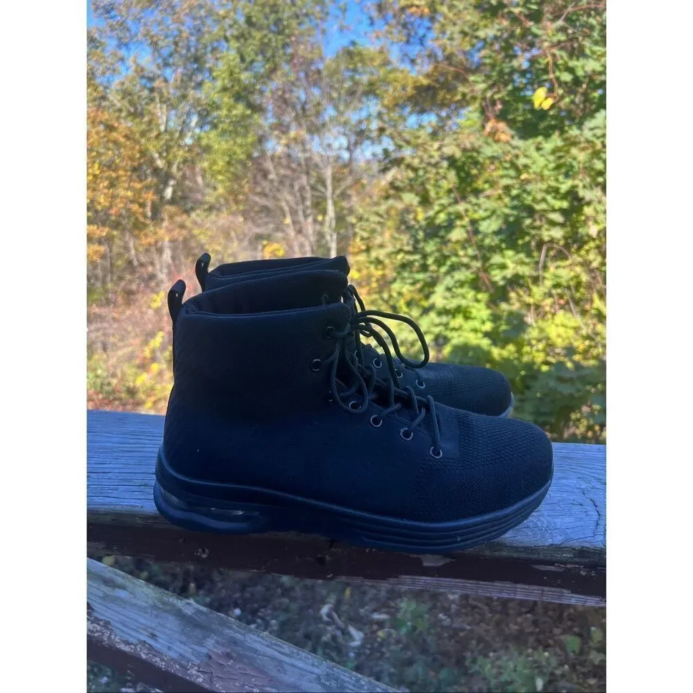 Ronashoes Men’s Steel Toe/Light Weight Tweed Work Boots Black Sz 12